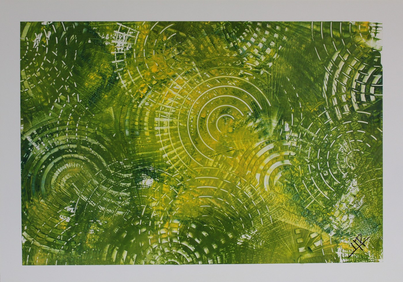 Painting from the white series of the Circles Collection