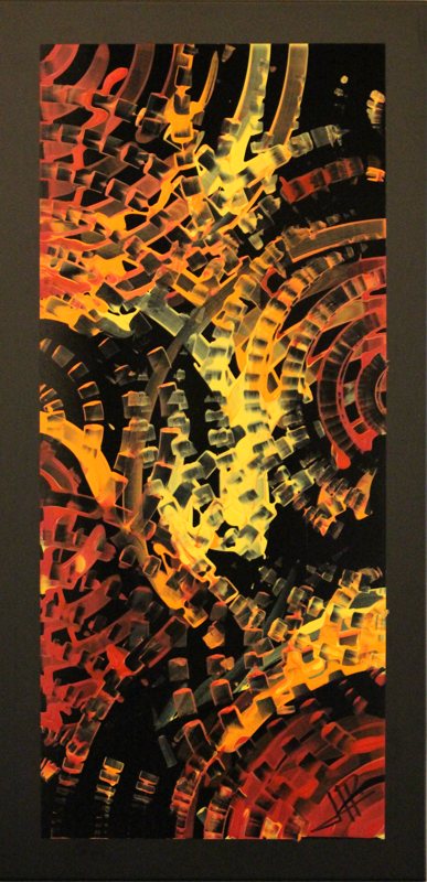 Dynamic Curves, C-01V, acrylic on black aluminum