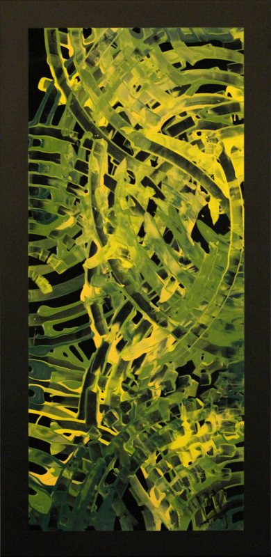 Green Current, C-04V, acrylic on black aluminum