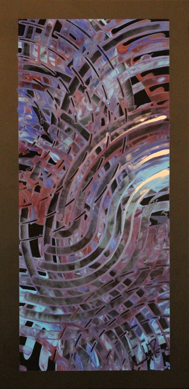 Coil in Violet, C-05V, acrylic on black aluminum