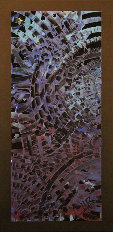 Amethyst Steps, C-10V, acrylic on black aluminum