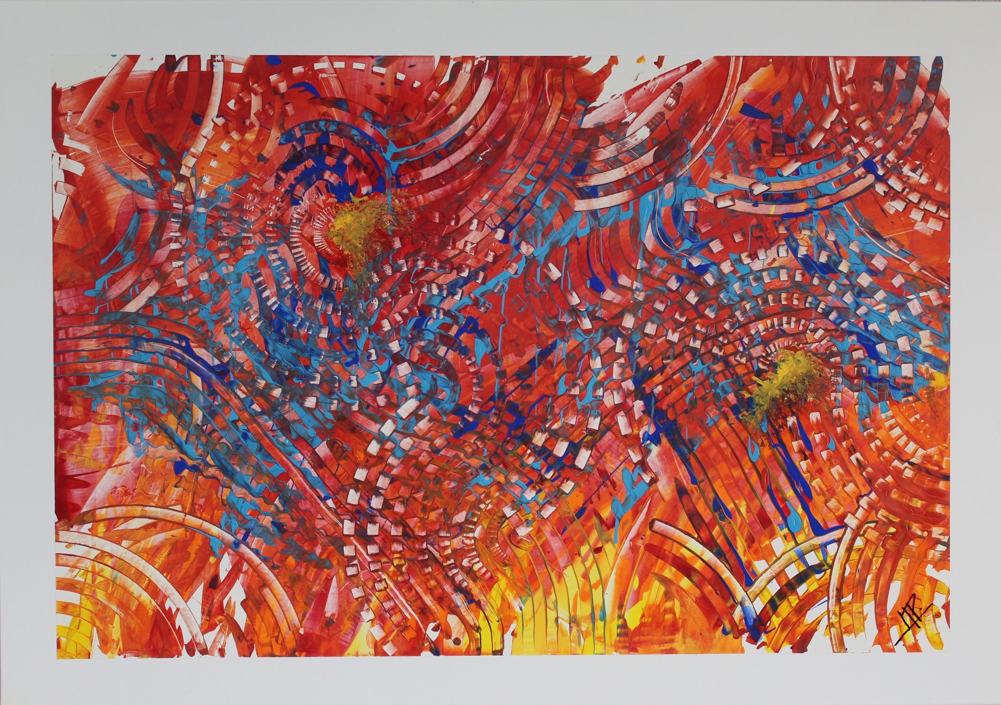 Radiant Ripples, CB-01H, acrylic on white aluminum, 85 × 60 cm