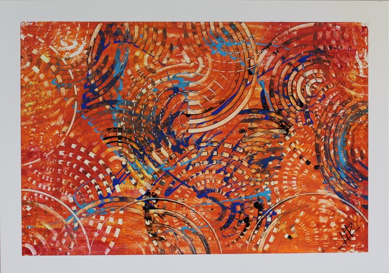 Radiant Currents, CB-02H, acrylic on white aluminum