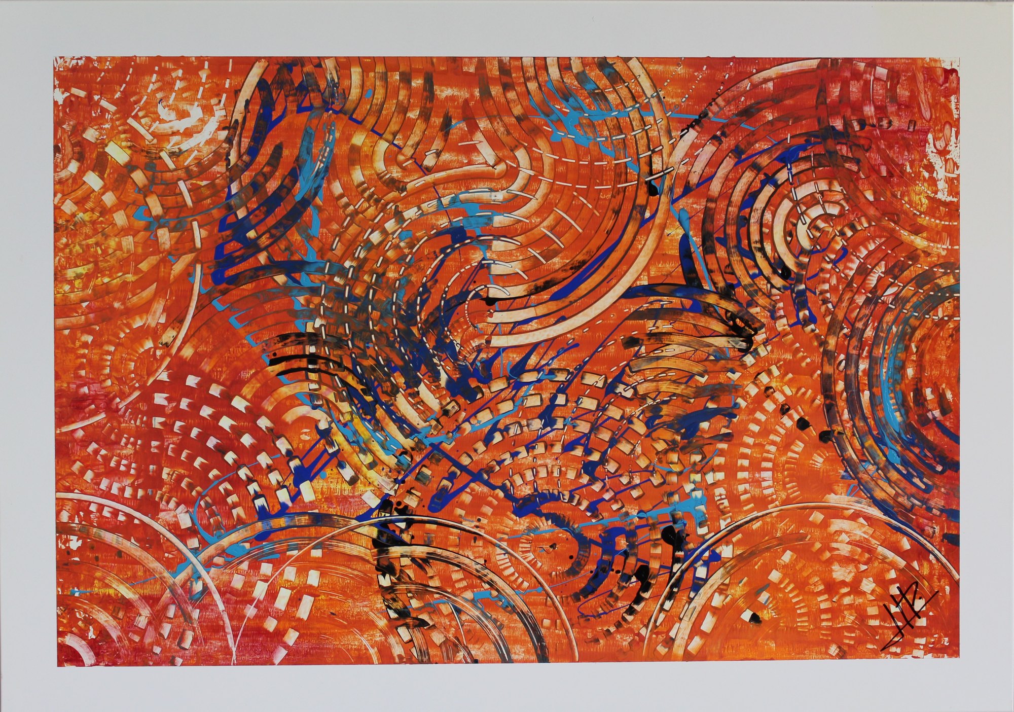 Radiant Currents, CB-02H, acrylic on white aluminum, 85 × 60 cm