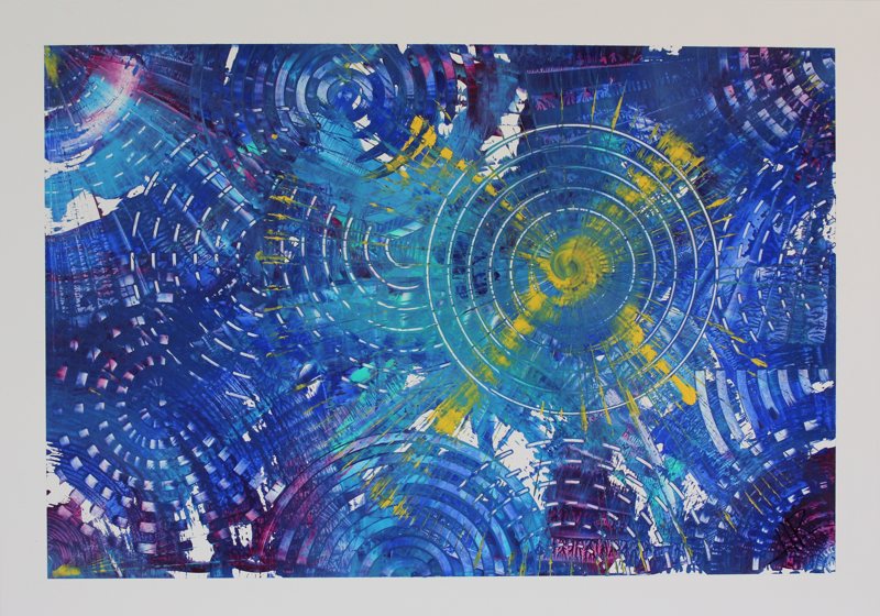 Spiral Waves, CB-03H, acrylic on white aluminum