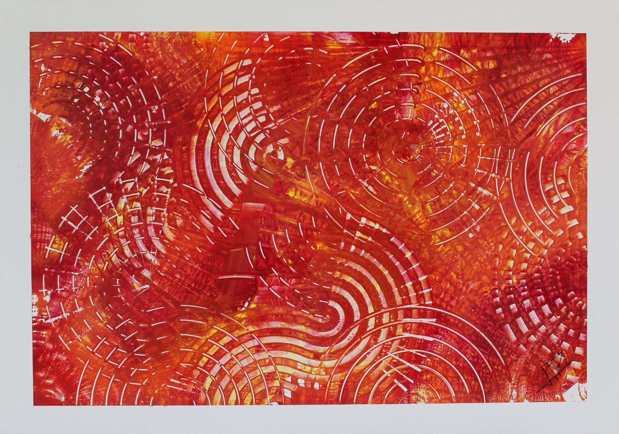Radiant Echoes, CB-04H, acrylic on white aluminum, 85 × 60 cm