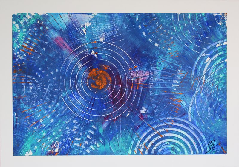 Calming Ripples, CB-05H, acrylic on white aluminum