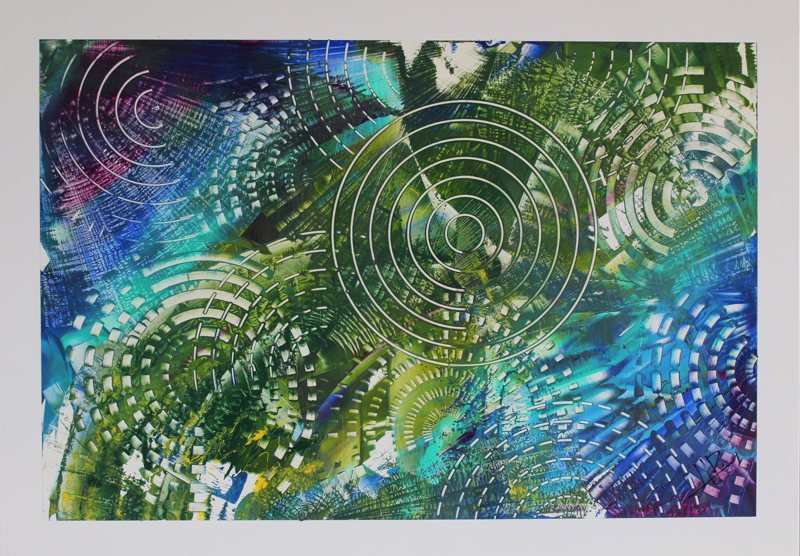 Resonant Currents, CB-06H, acrylic on white aluminum