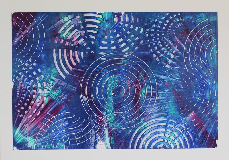 Dynamic Circles, CB-08H, acrylic on white aluminum