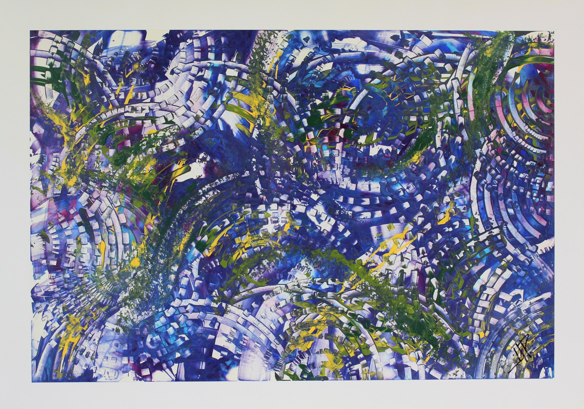 Organized Chaos, CB-09H, acrylic on white aluminum, 85 × 60 cm