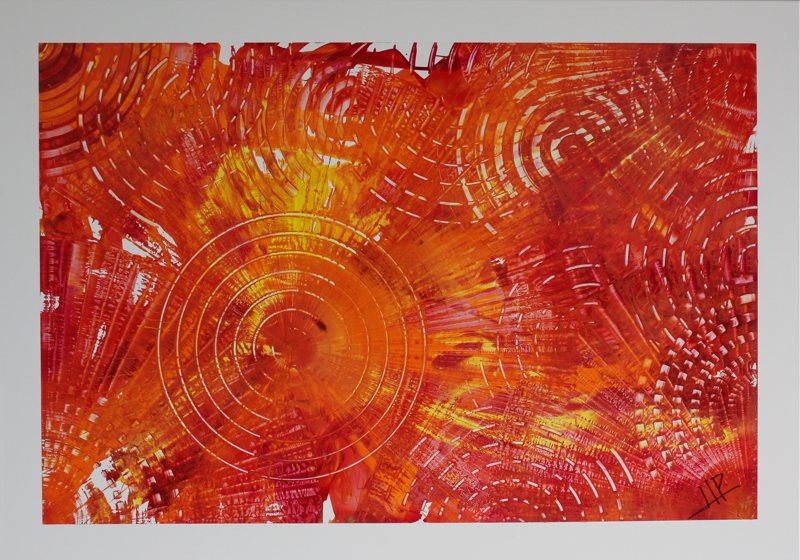 Fiery Bang!, CB-10H, acrylic on white aluminum