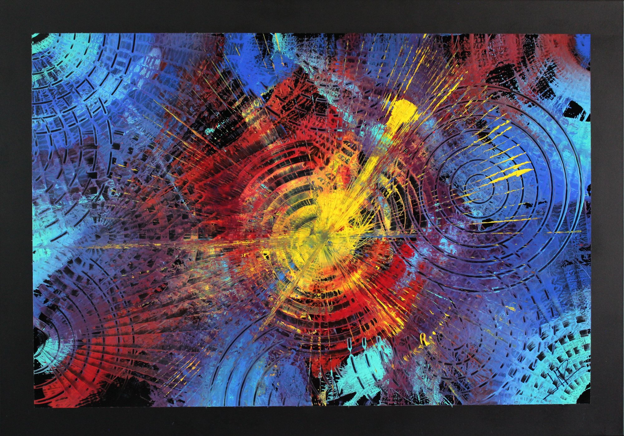 Colorful Dynamics, CN-02H, acrylic on black aluminum, 85 × 60 cm