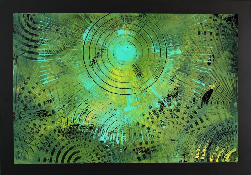 Nature's Ripples, CN-10H, acrylic on black aluminum