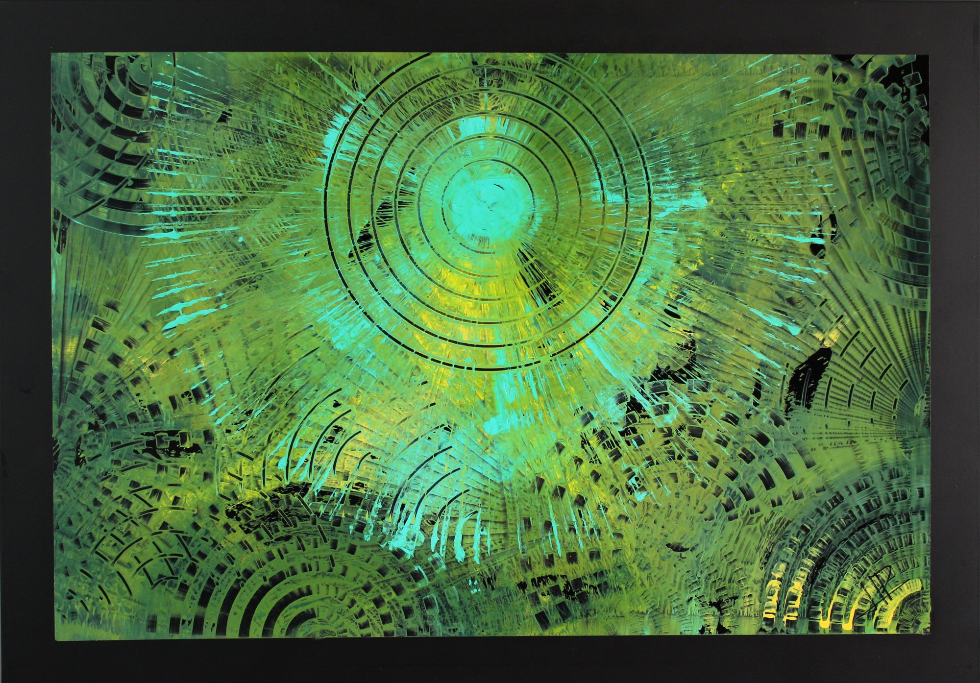 Nature's Ripples, CN-10H, acrylic on black aluminum, 85 × 60 cm